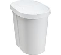 Poubelle cuisine couvercle rabattable, double, blanc ou gris 2 x 25 litres