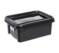 Plast Team ProBox Recycle Boîte de rangement avec couvercle/caisse avec couvercle QR Code noir (21L)