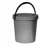 Plast Team Seau avec Couvercle, 16 l, Argent, Taille Unique