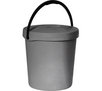 Plast Team Seau avec Couvercle, 16 l, Argent, Taille Unique