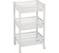 plast team12680800 plast team Trolley de rangement, avec 3 paniers, blanc