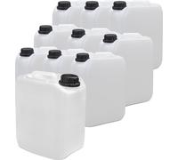plasteo® 10 x 5 litres Bidons d'eau Bidons de camping sans danger pour les aliments BPA libre gastronomie commerce camping caravane Indoor Outdoor