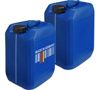 plasteo® 2 bidons de 10 litres Bidons d'eau Bidons de camping avec bande de visibilité Sans danger pour les aliments BPA libre gastronomie commerce camping caravane