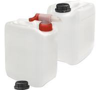 plasteo® 2 bidons de 5 litres Bidon d'eau Bidon de camping + 1 robinet sans danger pour les aliments BPA libre gastronomie commerce camping caravane Indoor Outdoor