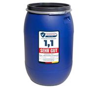 plasteo Bidon de 220 litres à col large avec couvercle et anneau de verrouillage, sans danger pour les aliments et sans BPA, bac d'alimentation, bac en plastique, bac avec couvercle, poubelle