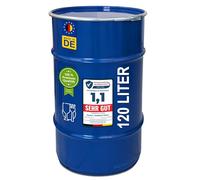 plasteo® Fût en acier Hobbock - Couvercle en tôle d'acier - Convient pour l'aspiration de poussière cyclonique - Fût en tôle métallique - Homologation ONU - Fabriqué en Allemagne (120 litres)