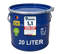 plasteo® Hobbock Fût en acier de 20 litres avec couvercle - Convient pour aspiration cyclonique - Homologation ONU - Fabriqué en Allemagne - Convient pour un usage alimentaire - 2 poignées - Stable et
