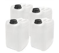 plasteo® Lot de 4 bidons d'eau et de boissons de 5 litres DIN 45 | Convient à un usage alimentaire sans BPA | Pour la restauration, le camping, les caravanes | Qualité robuste