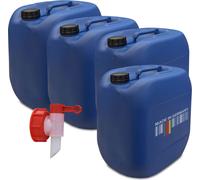 plasteo set de 4 x 30 litres jerrycans d'eau avec 1 robinet