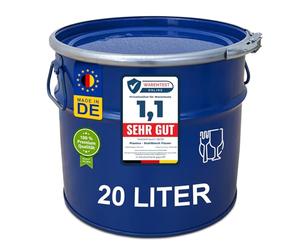 plasteo Tonneau, baril, fût métallique bleu avec couvercle 20 L et anneau de serrage (23019)