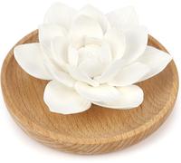 Plaster Essential Oil Diffuser With Wood Perfume Box And Plaster Flower Natural Diffusion For Office,Living Room,Bathroom And Bedroom