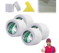 Plasterboard Tape, Stress Crack Tape Textured, Self-Adhesive Fiberglass Mesh Tape, Seam Tape, Mesh Tape, Width 4.5cm/9cm Heavy-Duty Crack Tape For Walls And Ceilings (4pcs-9CMX34M)