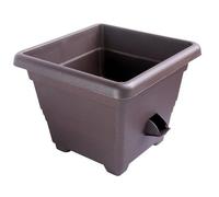 Plastia 1707062525 Bergamot Pot de fleurs avec ouverture latérale pour arrosage Chocolat 25 x 25 cm