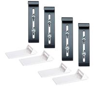 Plastia Fixpot Accroche Jardinière Invisible et Robuste - Support Balconnière pour Tous Les Rebords de Fenêtre, 4 pcs Anthracite