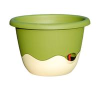 Plastia Pot de Fleur MARETA ø 30 Suspension + indicateur de Niveau d’Eau Vert Clair + Ivoire foncé