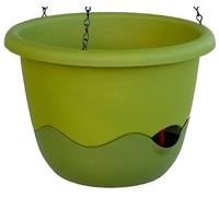 Plastia Pot de Fleur MARETA ø 30 Suspension + indicateur de Niveau d’Eau Vert Clair + Vert foncé