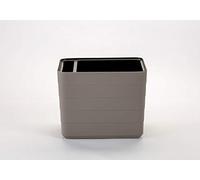 Plastia Pot de Fleurs Auto-arroseur Taupe et Ivoire 30 cm