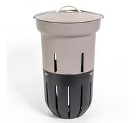 Plastia Urbalive lombricomposteur, 12 L, Taupe | Pour lit surélevé de jardin, bac à compost pour déchets organiques, seau extérieur avec couvercle, en plastique recyclé
