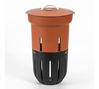 Plastia Urbalive lombricomposteur, 12 L, Terre Cuite | Pour lit surélevé de jardin, bac à compost pour déchets organiques, seau extérieur avec couvercle, en plastique recyclé