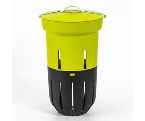 Plastia Urbalive lombricomposteur, 12 L, Vert | Pour lit surélevé de jardin, bac à compost pour déchets organiques, seau extérieur avec couvercle, en plastique recyclé