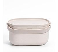 Plastia Urbalive Poubelle à Compost 4 L, Beige avec Marc de café | Composteur de cuisine avec couvercle et poignée, seau à compost anti-odeurs, lavable au lave-vaisselle, sacs biodégradables