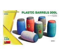 Plastic Barrels 200lmaquette Figurine Plastic Barrels 200l |miniart|24011| 1:24