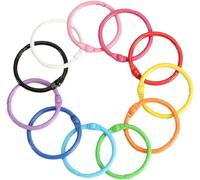 Plastic Book Rings With Metal Rings Keychain For Study Card Album Photo Scrapbook Sheets 50 Pieces Multi-Coloured