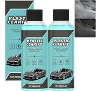 Plastic Clarify for Cars, Spray Wax & Detailer sans eau, Agent de remise à neuf de pièces en plastique,Nettoyant de polissage restaurateur de cuir en caoutchouc tout-en-un pour intérieurs (2 pièces)
