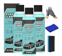 Plastic Clarify, Plastic Clarify for Cars, Plastic Clarify for Cars Spray, Car Interior Plastics Cleaner & Conditioner, Waterless Spray Wax, for cars Rubber/Leather/Vinyl Resume (3 Set)