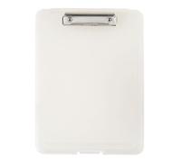 Plastic Clipboard with Pen Holder, Stable Writing Surface Menu Holder, A4 | Durable plastic clipboard with pen holder, ideal for A4 docs and notebooks in office settings transparent