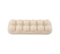Plastic Egg Holder Case 18 Slots Lightweight Design(12 Grid Beige) | Lightweight construction, compact 30x15cm size, easy to carry, fits in backpacks, travel friendly