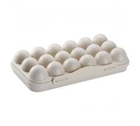 Plastic Egg Holder Case 18 Slots Lightweight Design(18 Grid Beige) | Lightweight construction, compact 30x15cm size, easy to carry, fits in backpacks, travel friendly