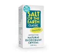 Plastic Free Natural Deodorant Crystal Stick by Salt of the Earth, Unscented, Fragrance Free - Vegan, Long Lasting Protection, Leaping Bunny Approved - 75g