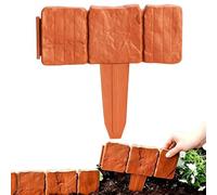 Plastic Garden Retaining Fence, Interlocking Flower Bed Border, Recinzione da Giardino Effetto Pietra, Weatherproof Decorative Lawn Border, No Dig for Yard, Patio, Garden Path (Red,20Pcs)