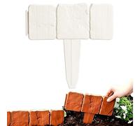 Plastic Garden Retaining Fence, Interlocking Flower Bed Border, Recinzione da Giardino Effetto Pietra, Weatherproof Decorative Lawn Border, No Dig for Yard, Patio, Garden Path (White,10Pcs)