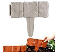 Plastic Garden Retaining Fence, Interlocking Flower Bed Border, Recinzione da Giardino Effetto Pietra, Weatherproof Decorative Lawn Border, No Dig for Yard, Patio, Garden Path (Gray,20Pcs)