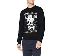 Plastic Head All Time Low Christmas Skull CSW Sweat-Shirt, Bleu, S Homme