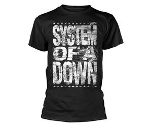 Plastic Head System of A Down Distressed Logo T Shirt