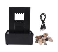 PLASTIC LED LIGHT GURGLING WATER FOUNTAIN DECORATIVE FOR HOME OFFICE PEBBLE DESIGN COMPACT SIZE USB CABLE