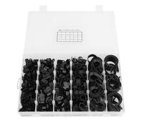 PLASTIC NYLON CABLE CLAMP WIRE CLIP DURABLE SECURELY FIX WIRES CABLES FITTINGS STORAGE BOX 625PCS BLACK R TYPE 5/6/9/12/19/30MM