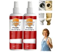 Plastic Renew Yellow-Off Spray Cleaner, Multi Purpose Plastic Yellowing Remover Spray, Plastics Yellowing Restorer Kit, Fast-Acting Formula Restores Discolored White Surfaces (2pcs, 1, 1)