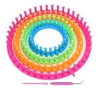 Plastic Round Knitting Loom Set,Circular Knitting Machine Set With Crochet Craft Kit,Scarf, Hat And Sweater Knitting Tool with Hook Needle and Pompom Scarf Maker for Yarn Hats, Scarf, Shawls and Sweat