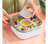 Plastic Salad Container with Compartment Design (Blanc, 1700ml)