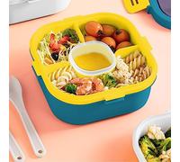 Plastic Salad Container with Compartment Design (Bleu, 1700ml)