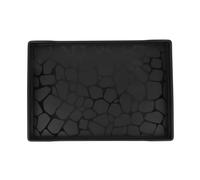 Plastic Serving Tray, Rectangle Non Slip Tea Coffee Snack Plate Food Meals Serving Tray with Raised Edges for Home Kitchen Restaurant (Noir)
