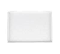 Plastic Serving Tray, Rectangle Non Slip Tea Coffee Snack Plate Food Meals Serving Tray with Raised Edges for Home Kitchen Restaurant (Blanc)