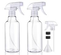 Plastic Spray Bottles Empty Spray Bottle 16.9oz/500ml 2 Pack Heavy Duty Spraying Bottles Mist/Stream Water Bottle for Cleaning Solutions, Essential Oils, Hair (Clear)