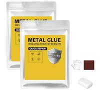 Plastic Steel Mud Iron Glue, 160g Welding-Like Adhesive, Heat&Waterproof Sandable Epoxy Glue for Metal Repair, Wall Hole Filling,Plastic/Wood/Ceramic Fixing,High-Strength Auto Body Filler (White,2PCS)