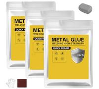 Plastic Steel Mud Iron Glue, 160g Welding-Like Adhesive, Heat&Waterproof Sandable Epoxy Glue for Metal Repair, Wall Hole Filling,Plastic/Wood/Ceramic Fixing,High-Strength Auto Body Filler (Gray,3PCS)