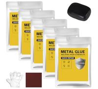 Plastic Steel Mud Iron Glue, 160g Welding-Like Adhesive, Heat&Waterproof Sandable Epoxy Glue for Metal Repair, Wall Hole Filling,Plastic/Wood/Ceramic Fixing,High-Strength Auto Body Filler (Black,5PCS)
